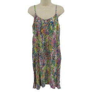 French Connection Womens 6 Multicolor Paint Brush Watercolor Flower Silk Dress